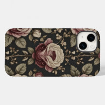 Vintage Floral Rose Pattern Dark Gothic Phone Case