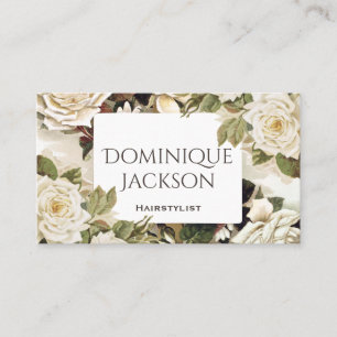 Vintage floral Roses Business Card
