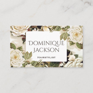 Vintage floral Roses Business Card