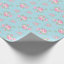 Vintage floral roses classic light blue