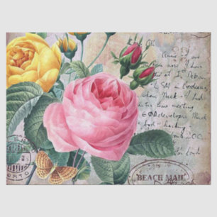Vintage floral roses pattern party tissue tissue paper