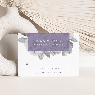Vintage Floral RSVP Card Violet