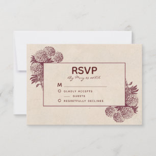 Vintage Floral RSVP I Retro Botanical Card