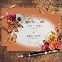 Vintage Floral Rust & Fuchsia Wedding