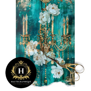 Vintage Floral Rustic Chandelier French  Decoupage Tissue Paper