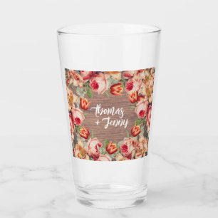 Vintage Floral Rustic Farm Barn Wedding Glass