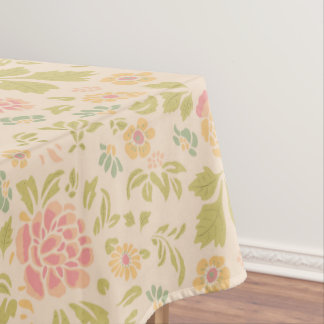 Vintage Floral Sage & Pink Tablecloth