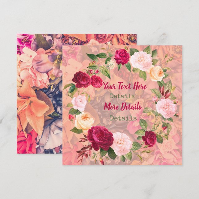 Vintage Floral Save The Date (Front/Back)