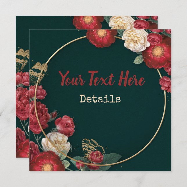 Vintage Floral Save The Date (Front/Back)