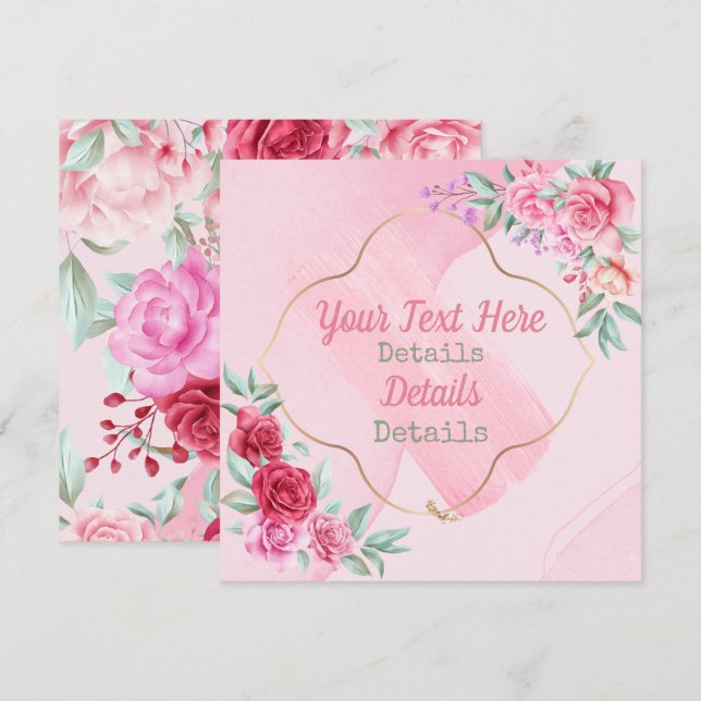 Vintage Floral Save The Date (Front/Back)