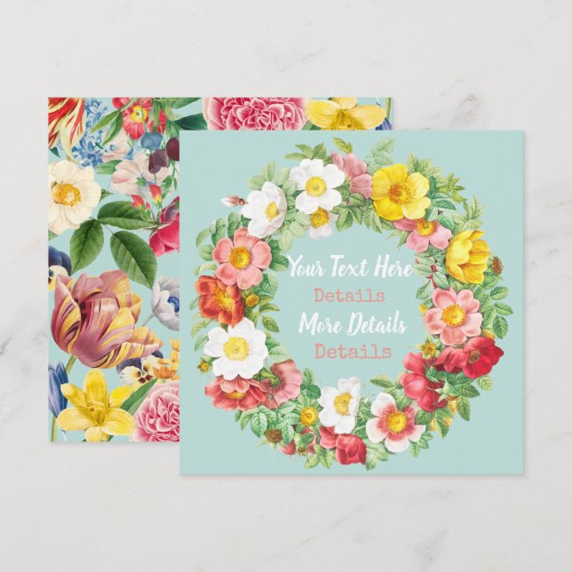 Vintage Floral Save The Date (Front/Back)