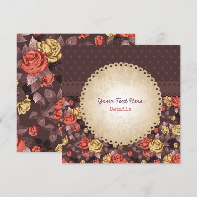 Vintage Floral Save The Date (Front/Back)