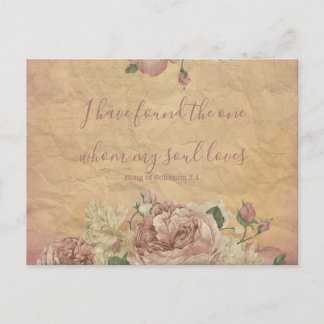 Vintage Floral Save the Date Announcement Postcard