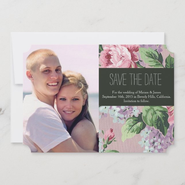 Vintage Floral | Save the Date Card (Front)