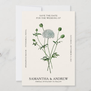 Vintage Floral Save The Date Invitation
