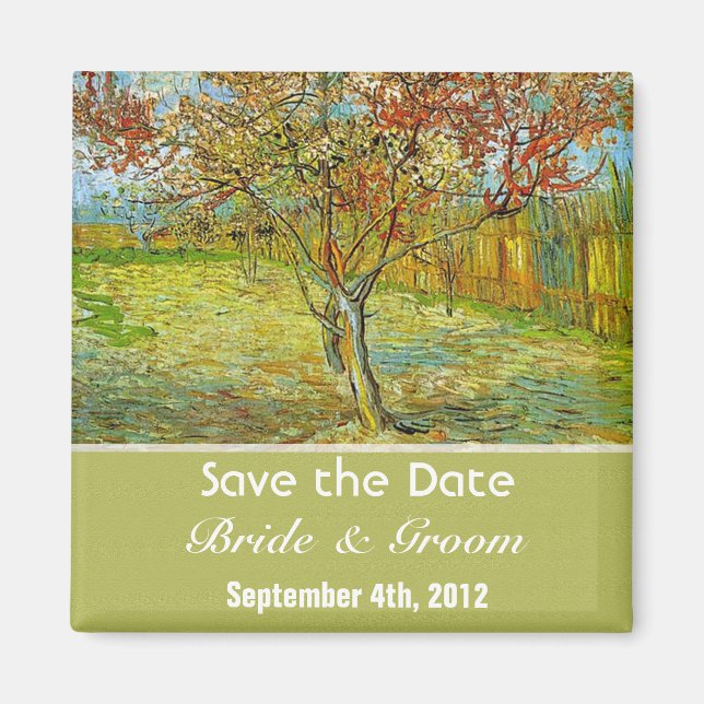 Vintage floral save the date wedding. magnet (Front)