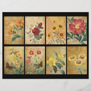 Vintage Floral Scrapbook ATCs