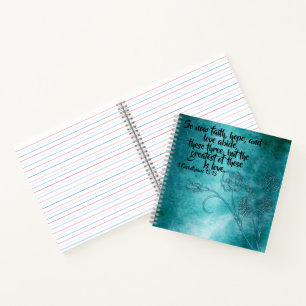 Vintage Floral Scripture Handmade Spiral Notebook