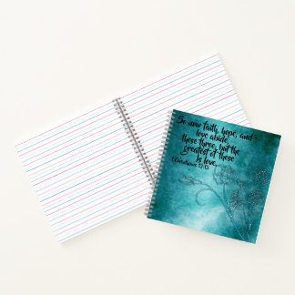 Vintage Floral Scripture Handmade Spiral Notebook