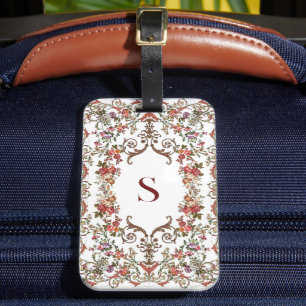 Vintage Floral scrolls    Luggage Tag