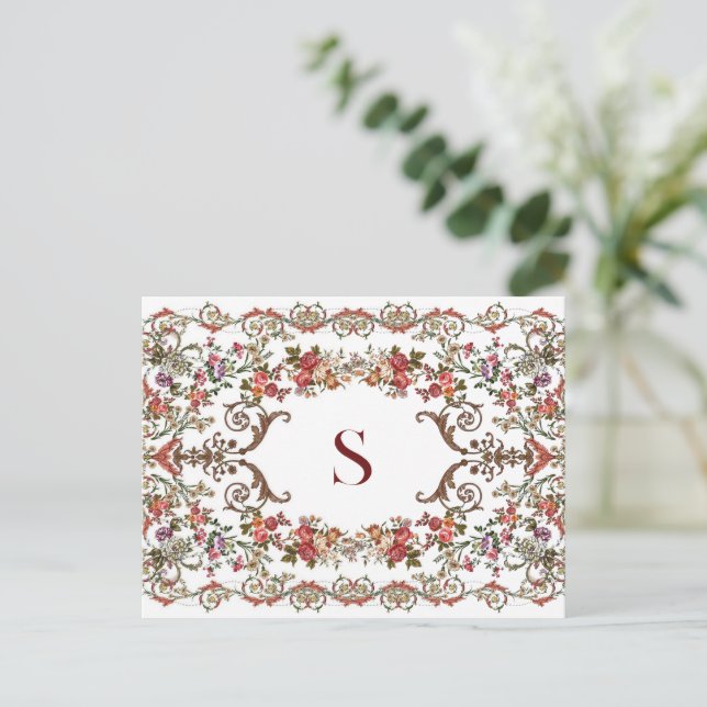 Vintage Floral scrolls    Postcard (Standing Front)