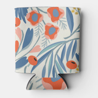 Vintage floral seamless, botanical background. can cooler