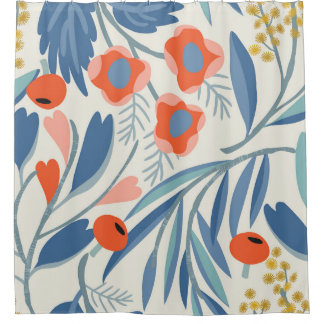 Vintage floral seamless, botanical background. shower curtain