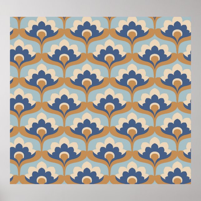Vintage Floral Seamless Design. Poster (Front)