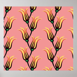 Vintage Floral Seamless Flower Pattern Poster