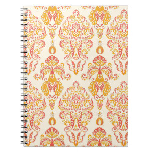 Vintage floral seamless patten. Classic Baroque wa Notebook