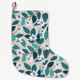 Vintage floral seamless pattern. Beautiful white f Small Christmas Stocking