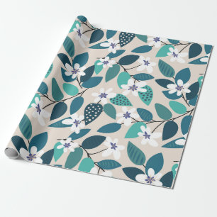 Vintage floral seamless pattern. Beautiful white f Wrapping Paper