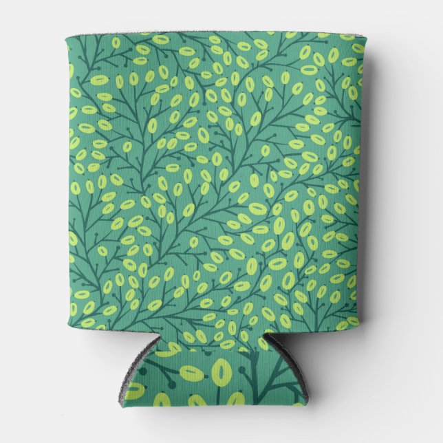 Vintage Floral Seamless Pattern Can Cooler (Front)