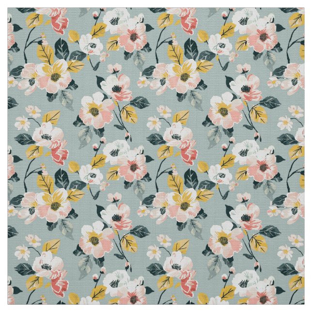Vintage Floral Seamless Pattern Fabric (Swatch)