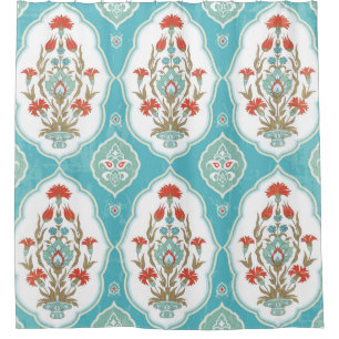 Vintage floral seamless pattern in oriental style shower curtain