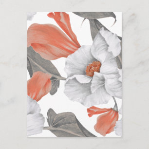 Vintage floral seamless pattern postcard