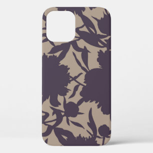 Vintage floral seamless pattern. Silhouettes made iPhone 12 Case