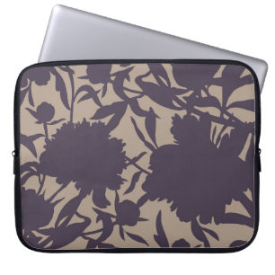 Vintage floral seamless pattern. Silhouettes made Laptop Sleeve
