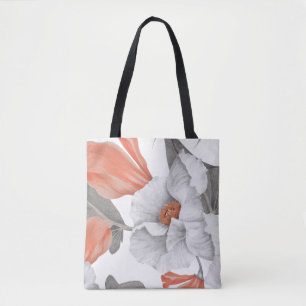 Vintage floral seamless pattern tote bag