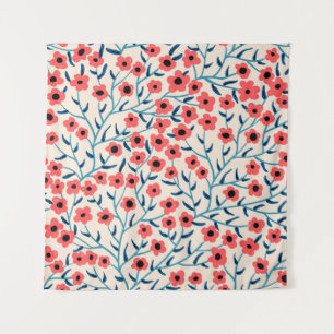 vintage floral seamless pattern with abstract bloo tapestry