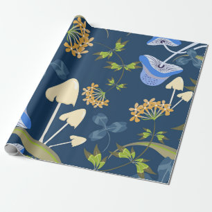 Vintage floral seamless pattern with flowers, lea wrapping paper