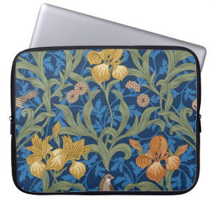 Vintage floral seamless pattern with orange iris a laptop sleeve