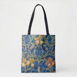 Vintage floral seamless pattern with orange iris a tote bag