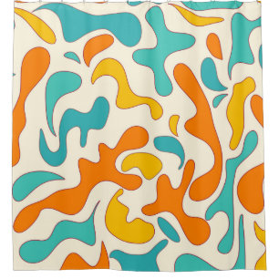 Vintage floral seamless pattern with retro swirl s shower curtain