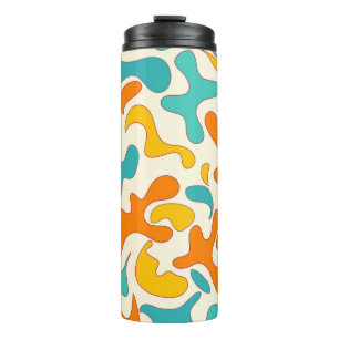 Vintage floral seamless pattern with retro swirl s thermal tumbler