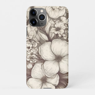 Vintage Floral Sepia Pattern (10) iPhone 11Pro Case