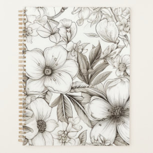 Vintage Floral Sepia Pattern (11) Planner