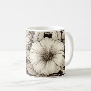 Vintage Floral Sepia Pattern (12) Coffee Mug