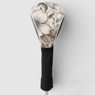 Vintage Floral Sepia Pattern (14) Golf Head Cover