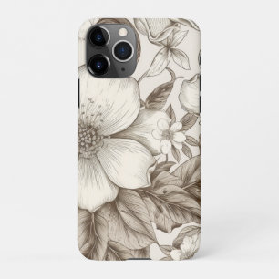 Vintage Floral Sepia Pattern (14) iPhone 11Pro Case